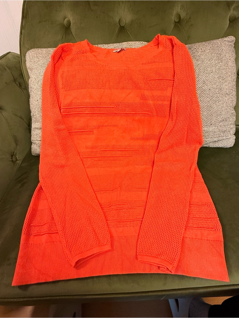 Calvin Klein Jeans Orange Crew Neck Knit Sweater